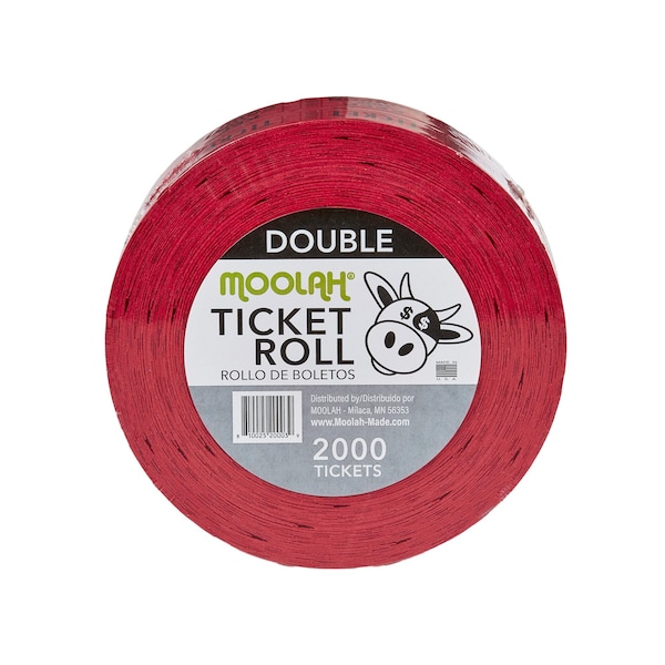 Moolah "Keep This Coupon" Double Raffle Ticket Roll, Red, 2000 Count 729301 - main